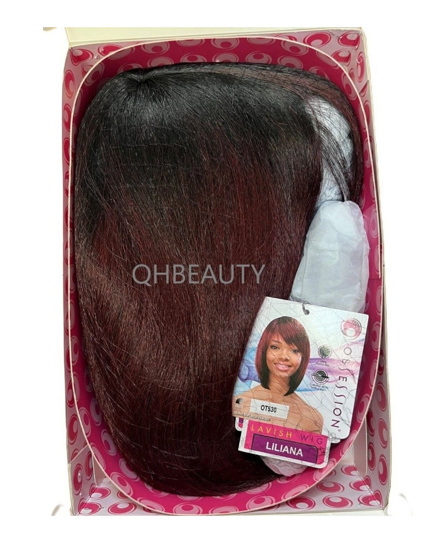 Obsession Synthetic Lavish Straight Bob Bangs 100% Hand Tied Hair Wig - LILIANA