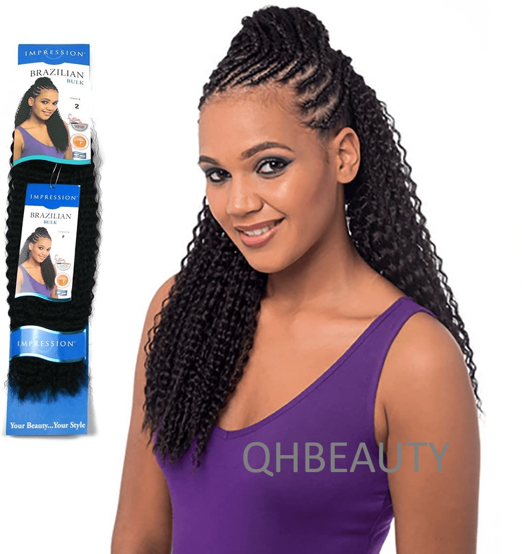 IMPRESSION SYNTHETIC CROCHET LONG HAIR EXTENSION BRAIDS - BRAZILIAN 20 INCH