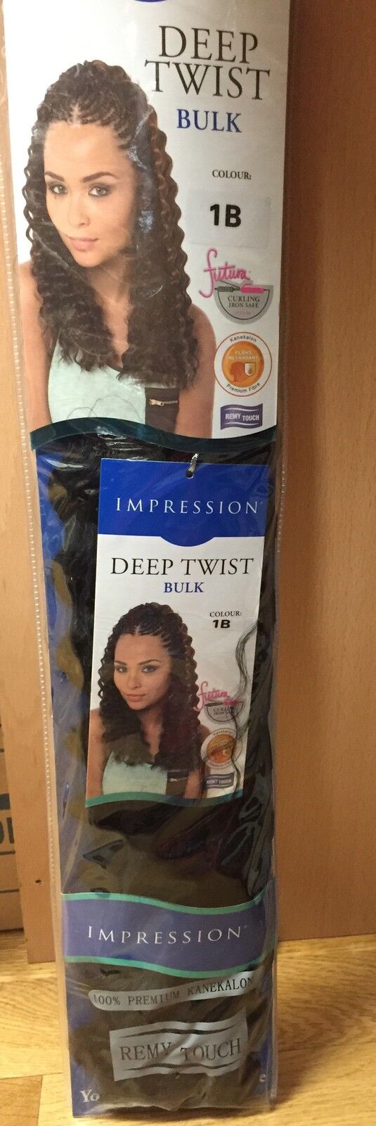 IMPRESSION SYNTHETIC CROCHET CURLY HAIR EXTENSION BRAIDS - DEEP TWIST BULK 22"