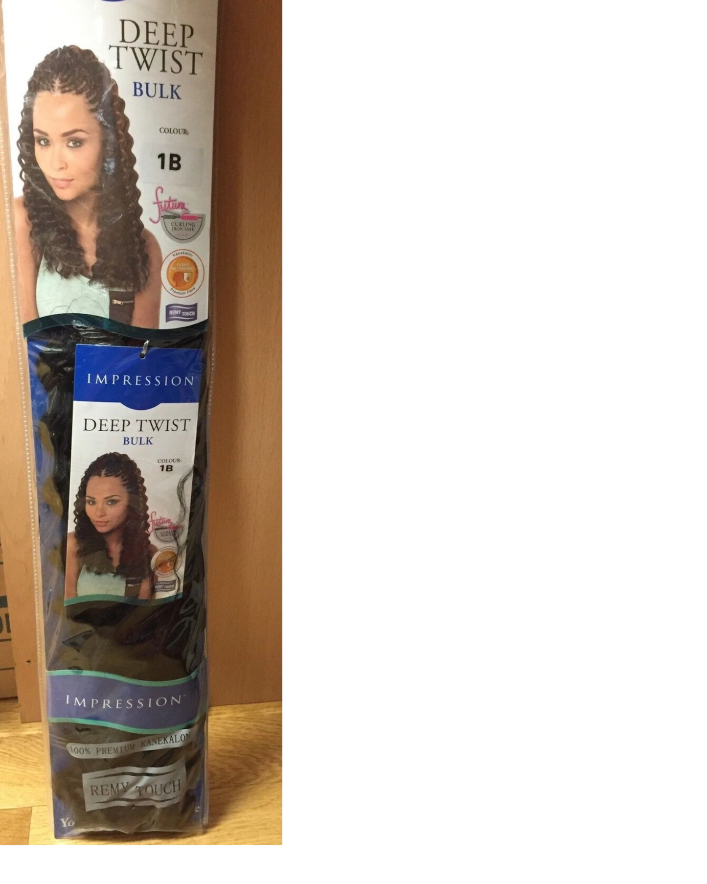 IMPRESSION SYNTHETIC CROCHET CURLY HAIR EXTENSION BRAIDS - DEEP TWIST BULK 22"