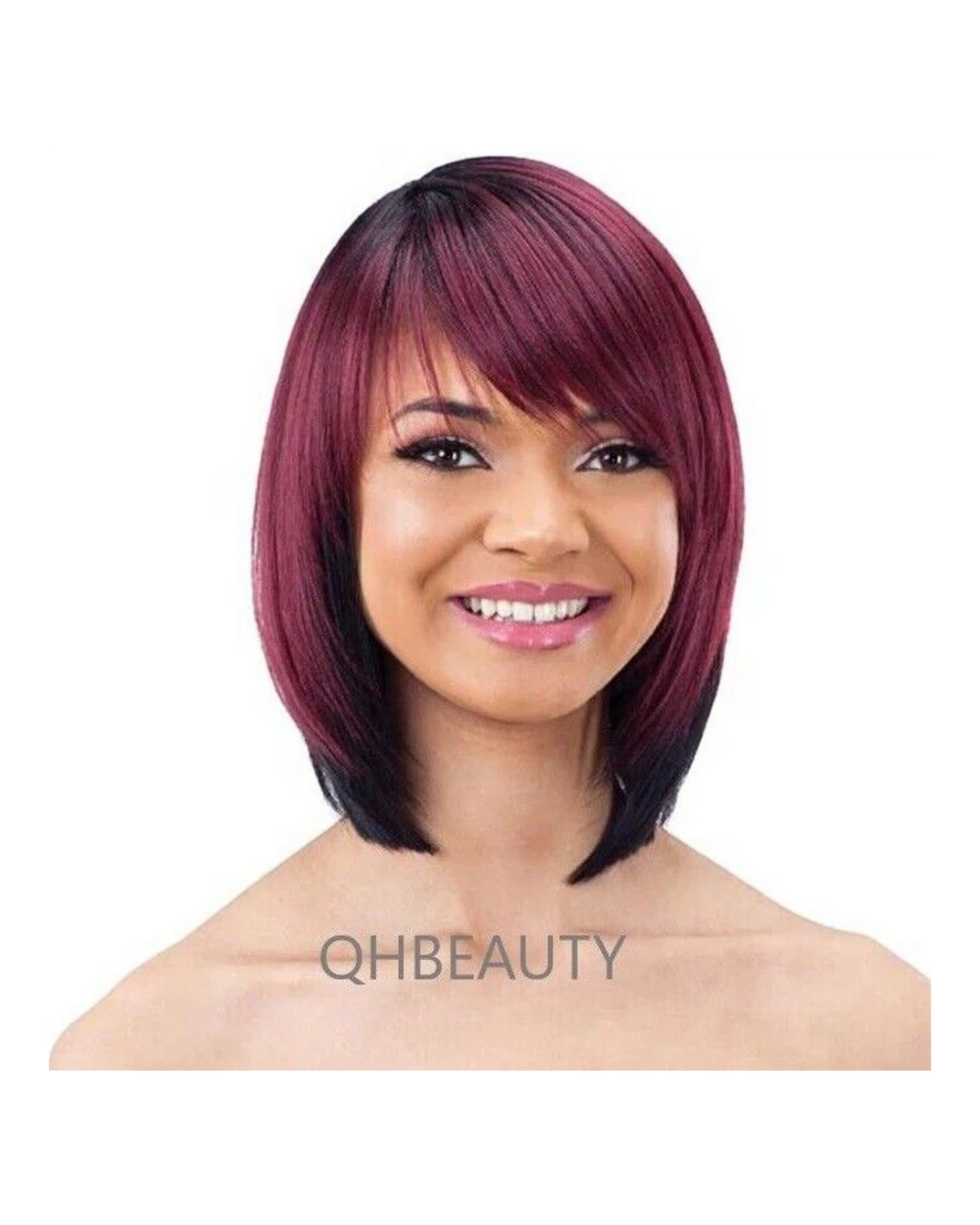 Obsession Synthetic Lavish Straight Bob Bangs 100% Hand Tied Hair Wig - LILIANA