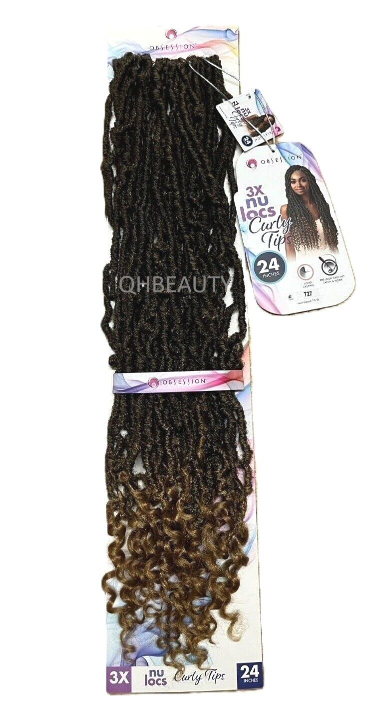 Obsession Synthetic Crochet PreLoop Braid Hair Extension - NU LOCS CURLY TIPS 24