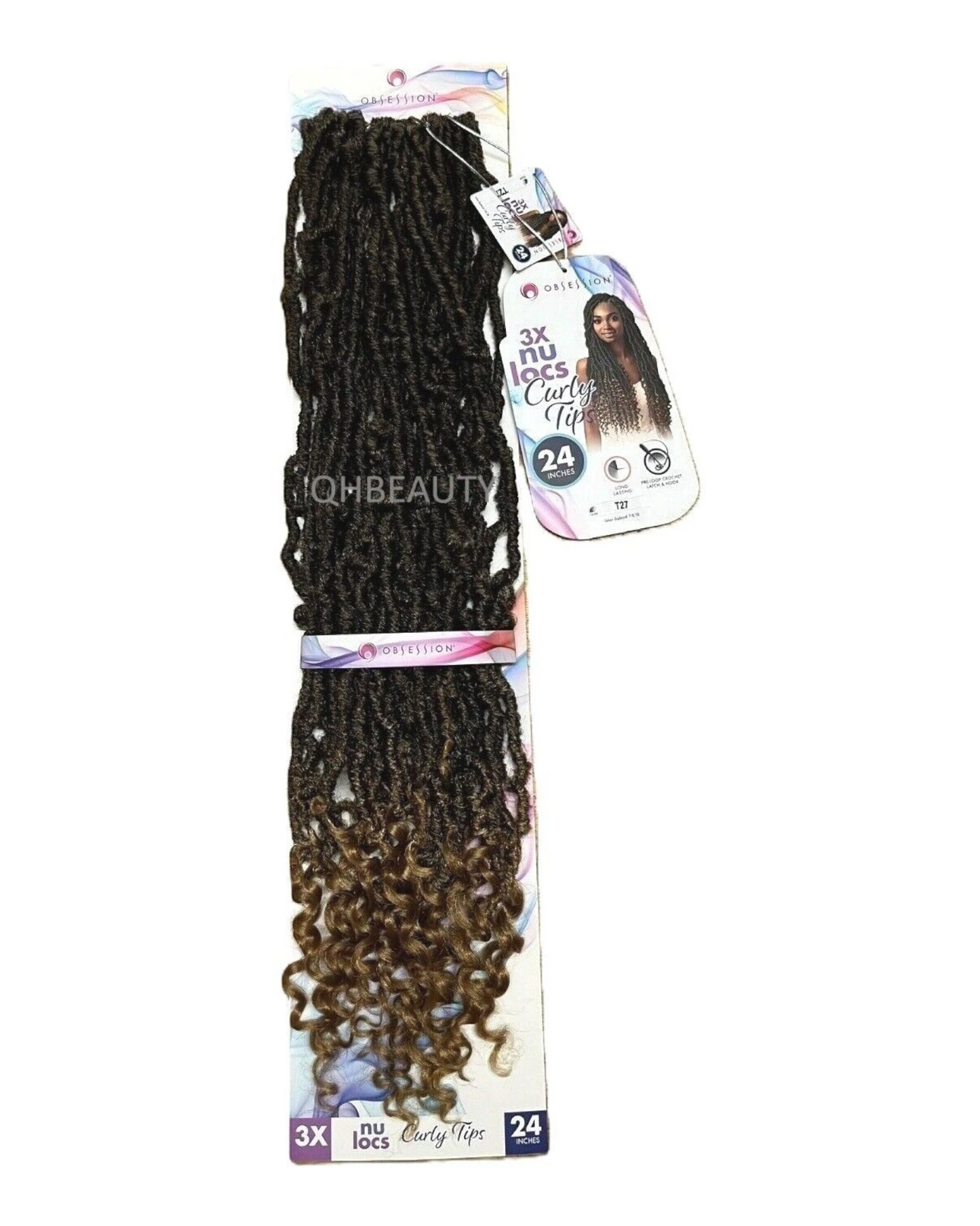 Obsession Synthetic Crochet PreLoop Braid Hair Extension - NU LOCS CURLY TIPS 24