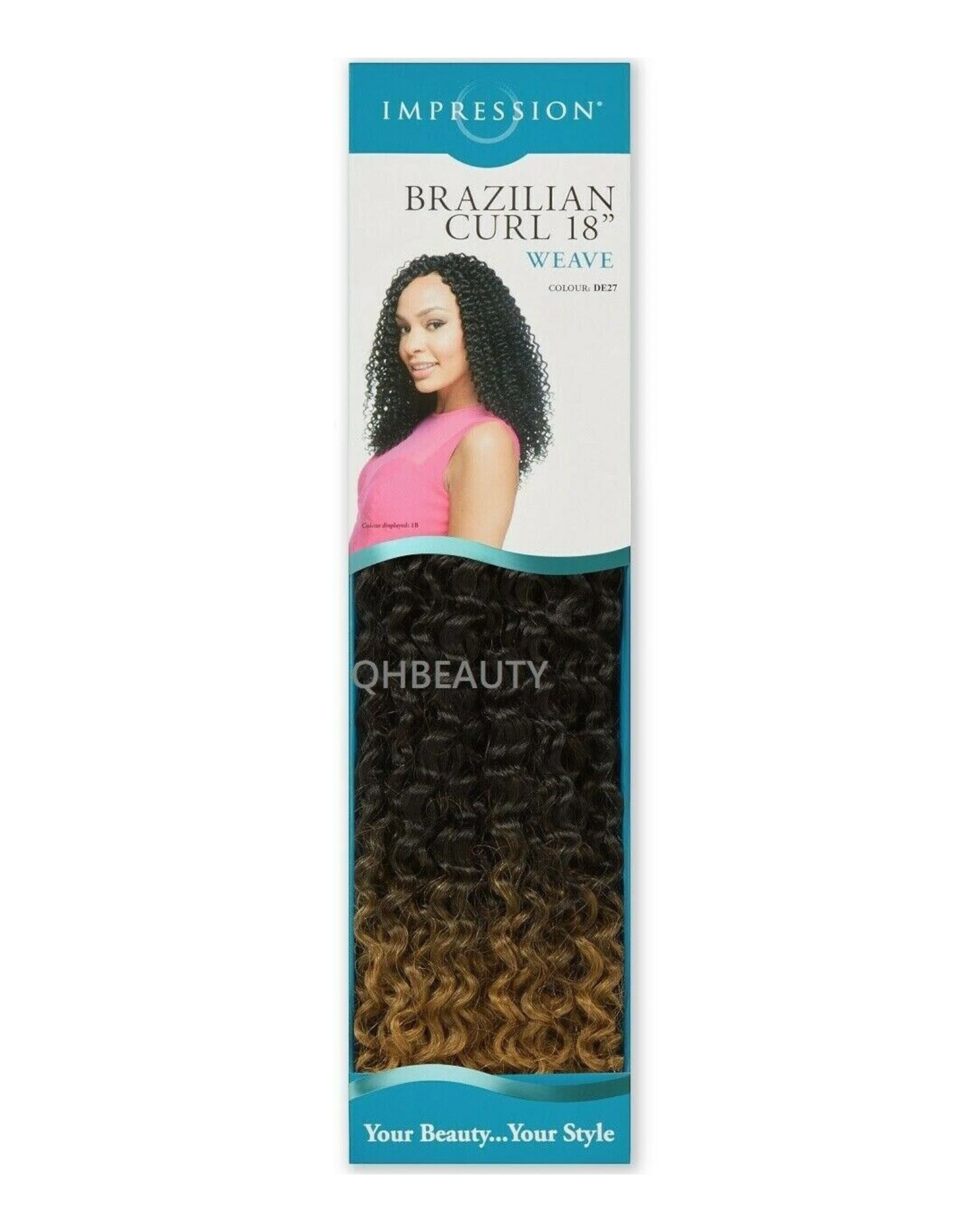 IMPRESSION SYNTHETIC LONG CURLY HAIR EXTENSION WEAVE - BRAZILIAN CURL 18 INCH