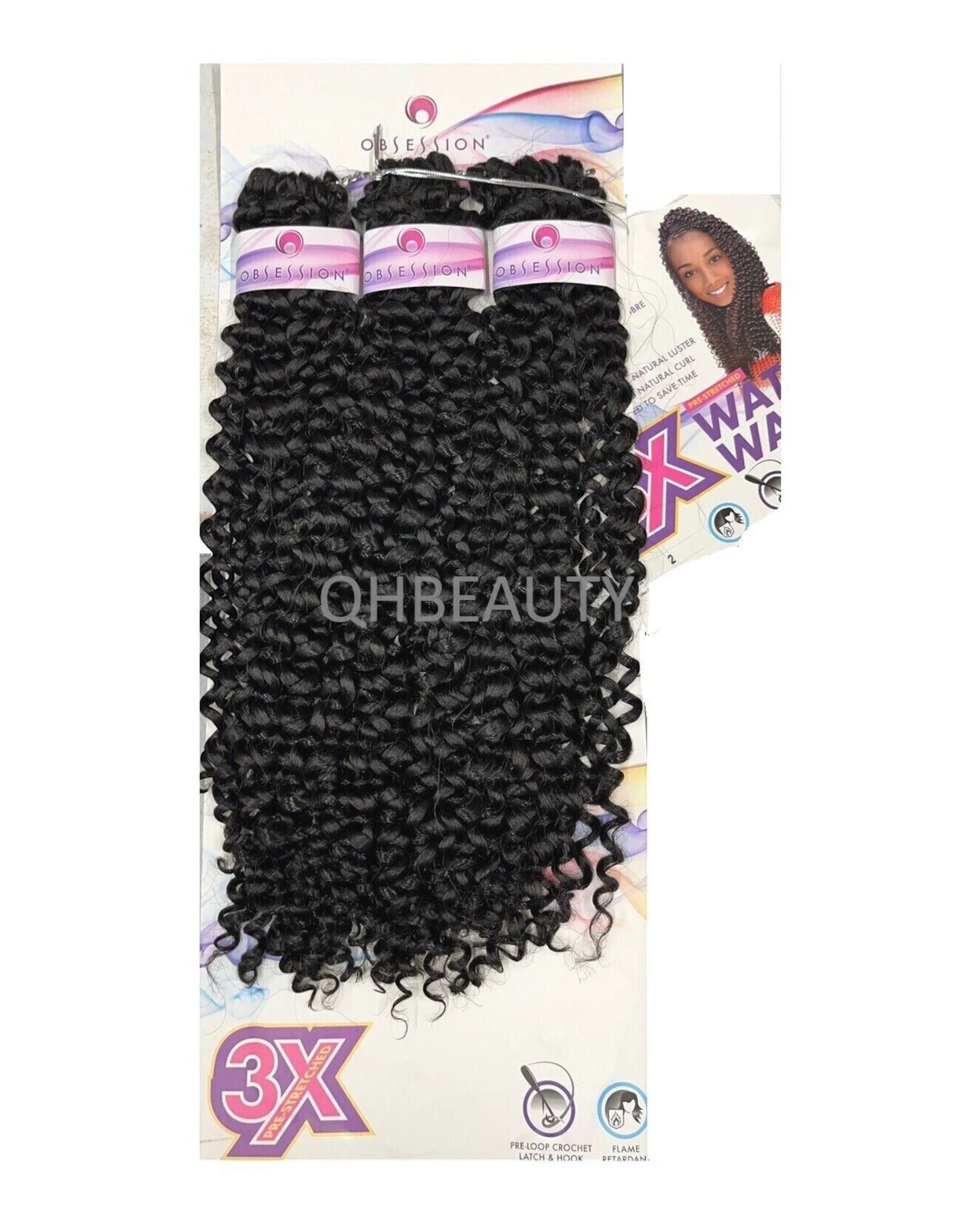 Obsession Synthetic Crochet Tight Curl Hair Extension Braid - WATER WAVE 16 inch