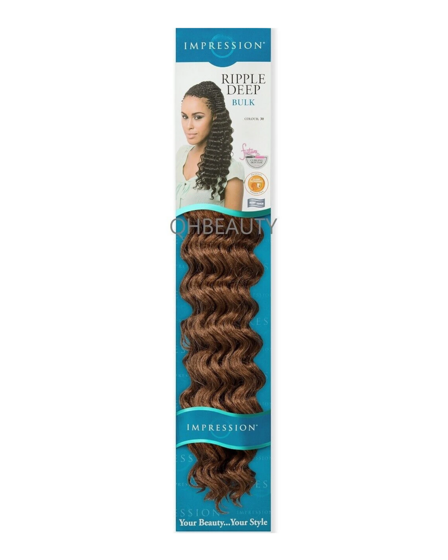 IMPRESSION SYNTHETIC HAIR EXTENSION CROCHET CURLY BRAID - RIPPLE DEEP 20 INCH