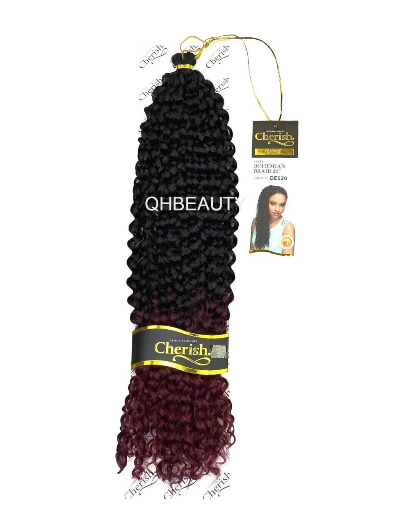 CHERISH SYNTHETIC CROCHET CURLY HAIR EXTENSION BRAID - BOHEMIAN BULK 20 INCH