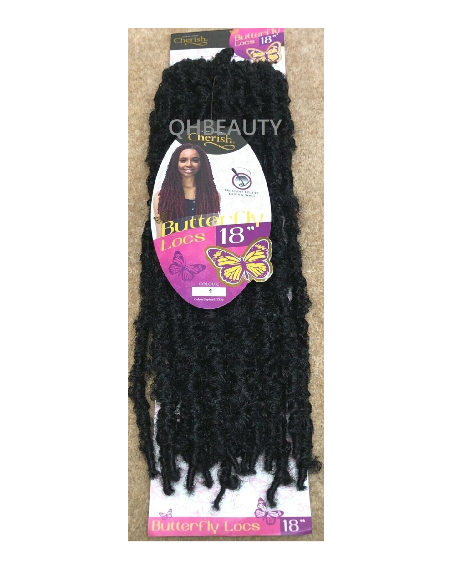 CHERISH SYNTHETIC CROCHET LONG HAIR EXTENSION PRE LOOP BRAID - BUTTERFLY LOC 18"