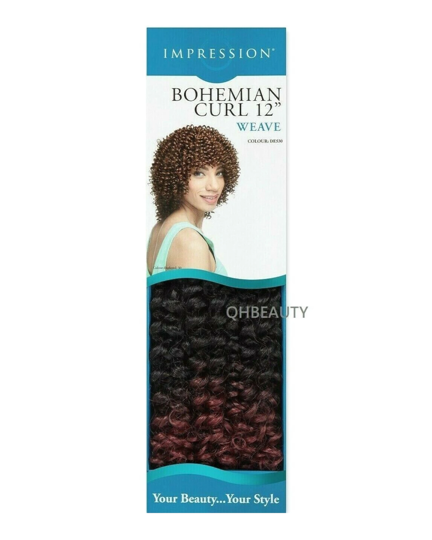 IMPRESSION SYNTHETIC SHORT CURLY HAIR EXTENSION WEAVE - BOHEMIAN CURL12 INCH