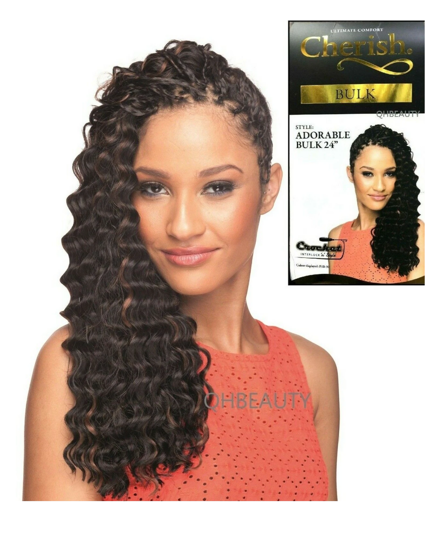 CHERISH SYNTHETIC LONG CURLY HAIR EXTENSION CROCHET BRAIDS - ADORABLE 24 inch7.99