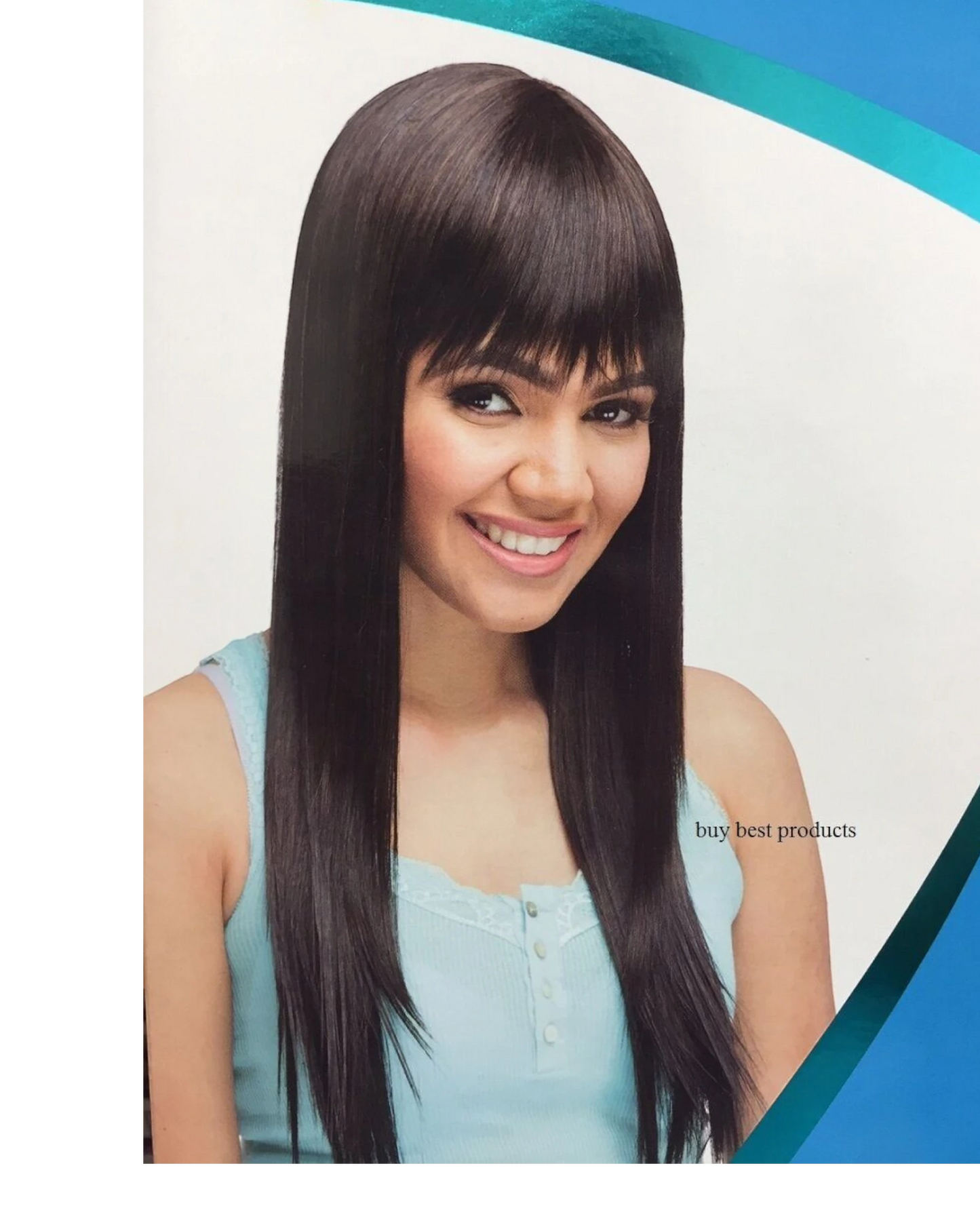 Impression Synthetic Hand Made Long Straight Bangs Hair Wig  Alexandra