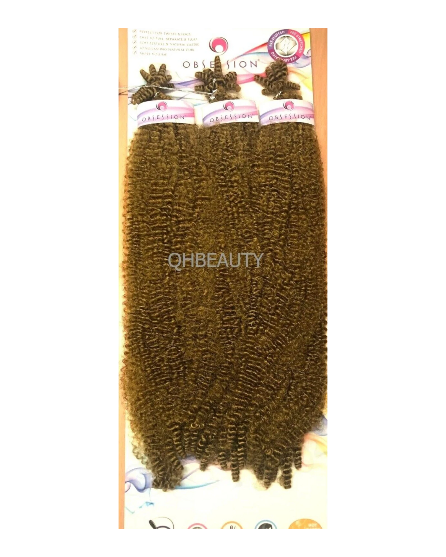 OBSESSION SYNTHETIC CROCHET SOFT BRAID 3X PRE-FLUFFED - POPPIN TWIST 16'' & 20"
