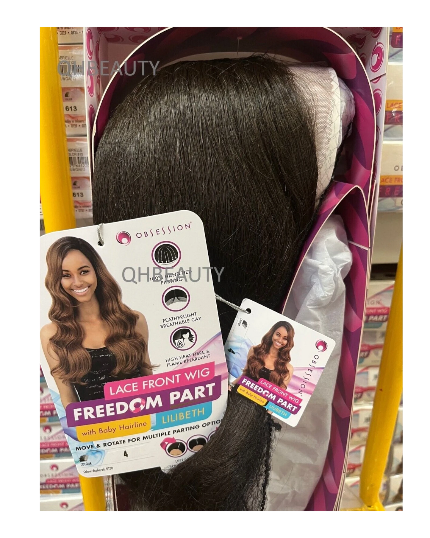 Obsession Synthetic Lace Front Free Part Hand Tied Curly Hair Wig - LILIBETH
