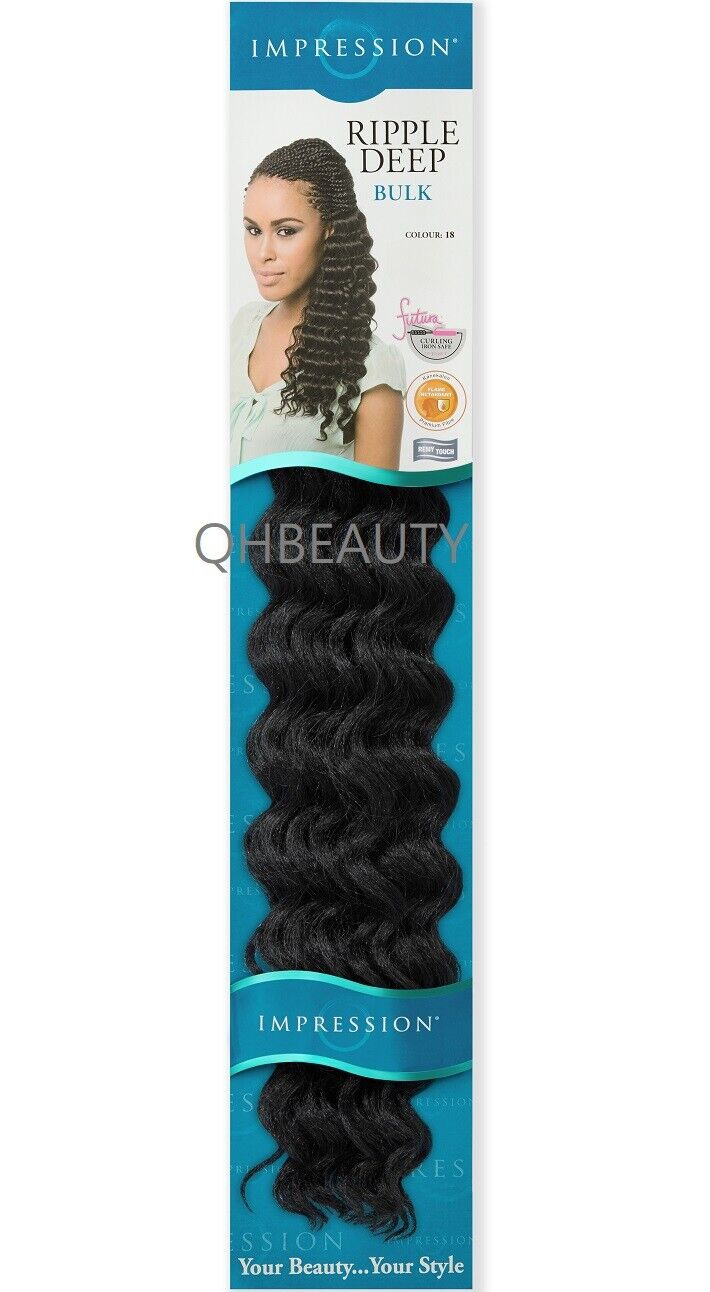 IMPRESSION SYNTHETIC HAIR EXTENSION CROCHET CURLY BRAID - RIPPLE DEEP 20 INCH