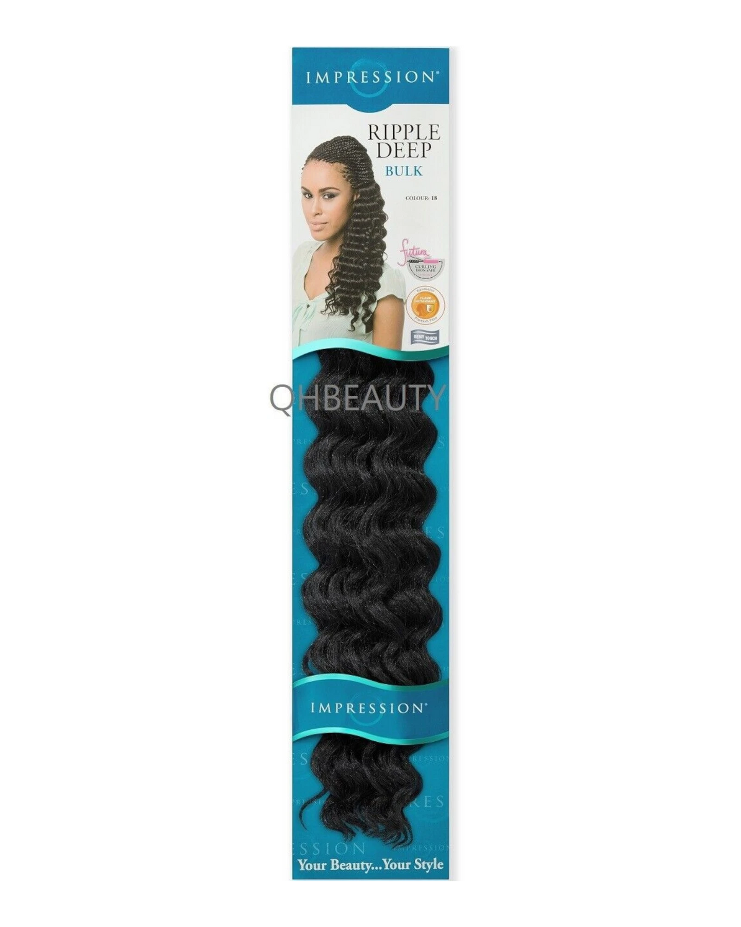 IMPRESSION SYNTHETIC HAIR EXTENSION CROCHET CURLY BRAID - RIPPLE DEEP 20 INCH