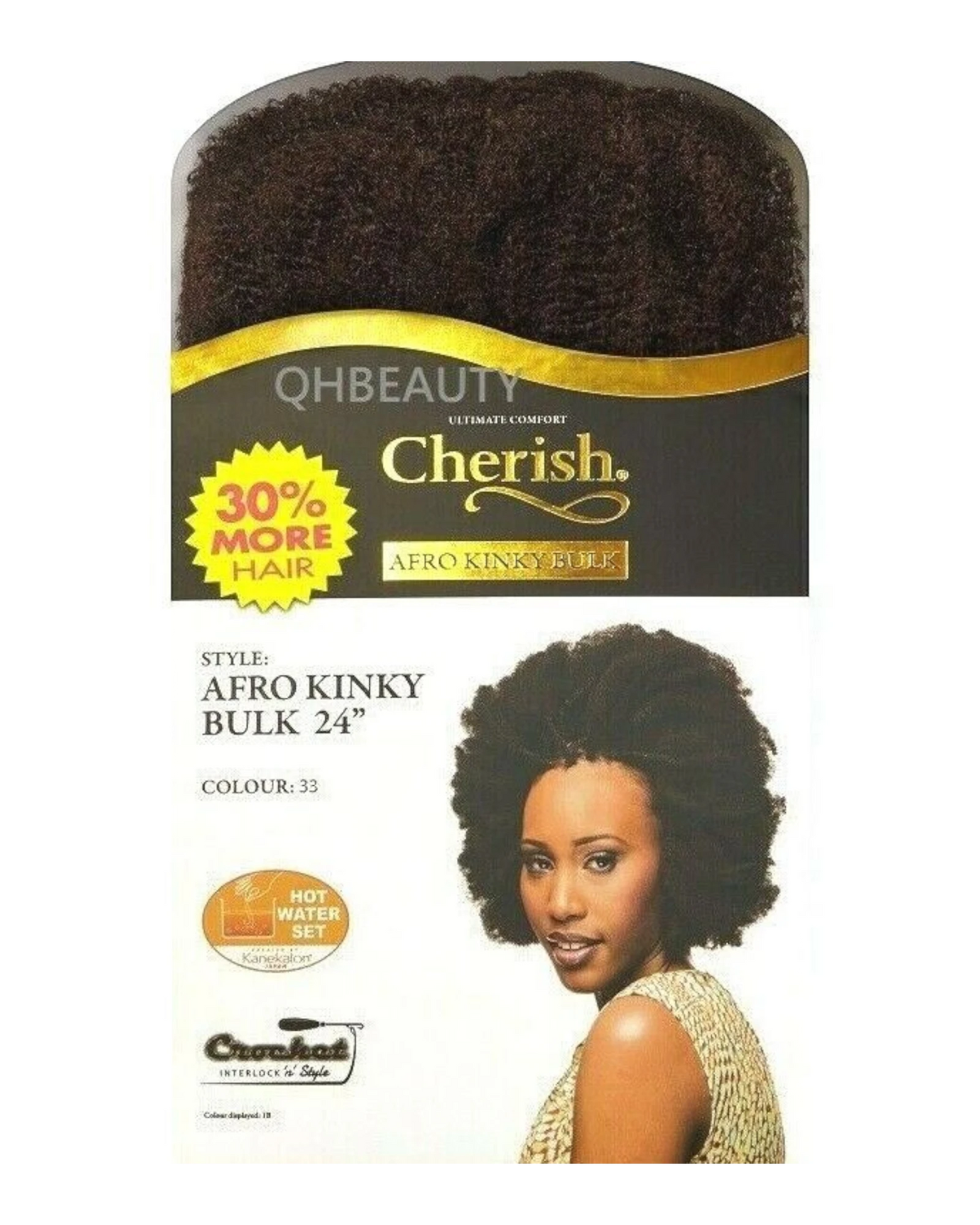 CHERISH SYNTHETIC BULK BRAIDING CROCHET NEW HAIR EXTENSIONS - AFRO KINKY 24 INCH