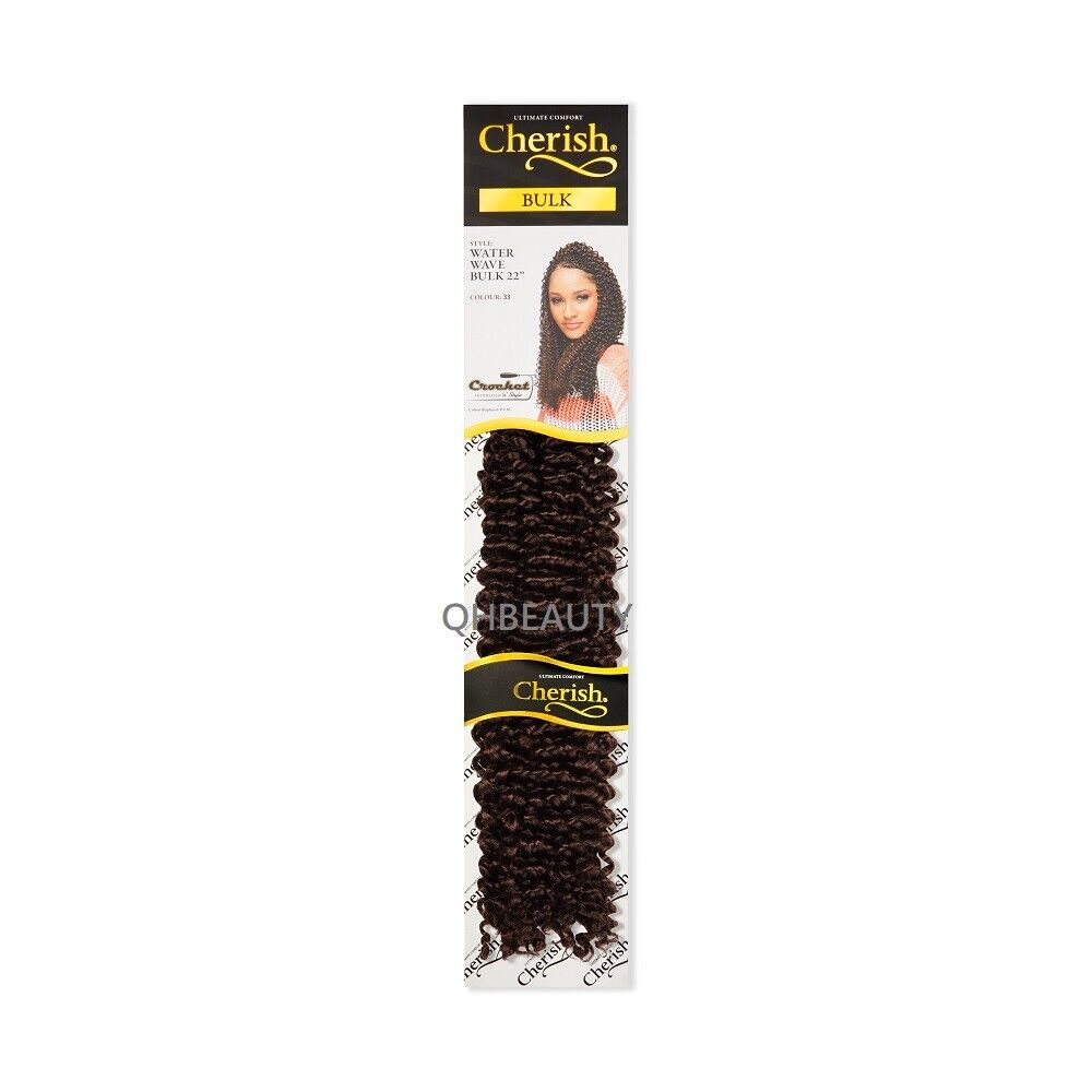 CHERISH SYNTHETIC BULK CROCHET BRAID TIGHT CURL HAIR EXTENSION - WATER WAVE 22"