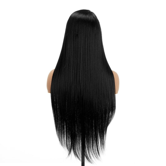 Impression Synthetic Invisible L Part Lace Long Yaky Straight Hair Wig -- RAVEN