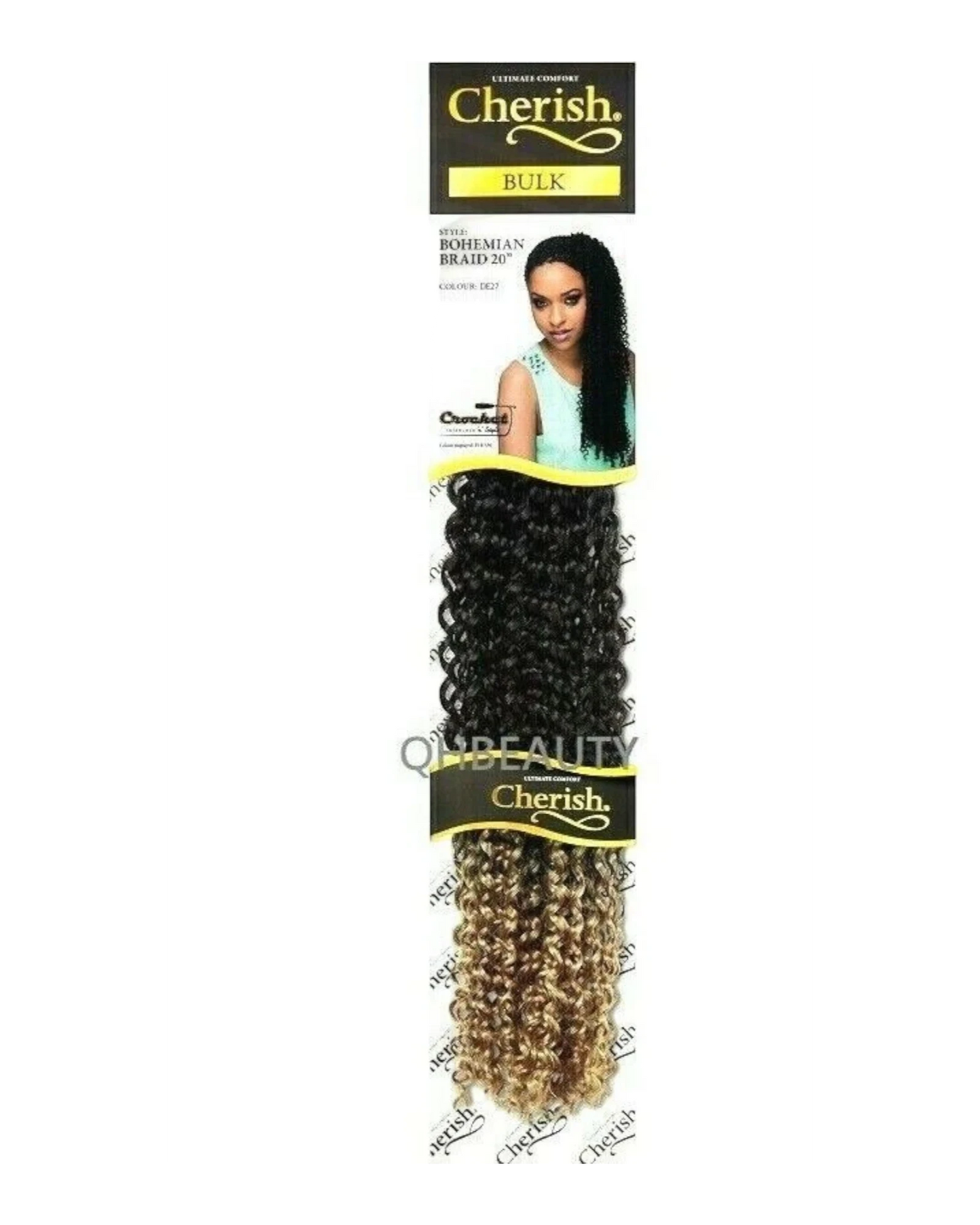 CHERISH SYNTHETIC CROCHET CURLY HAIR EXTENSION BRAID - BOHEMIAN BULK 20 INCH