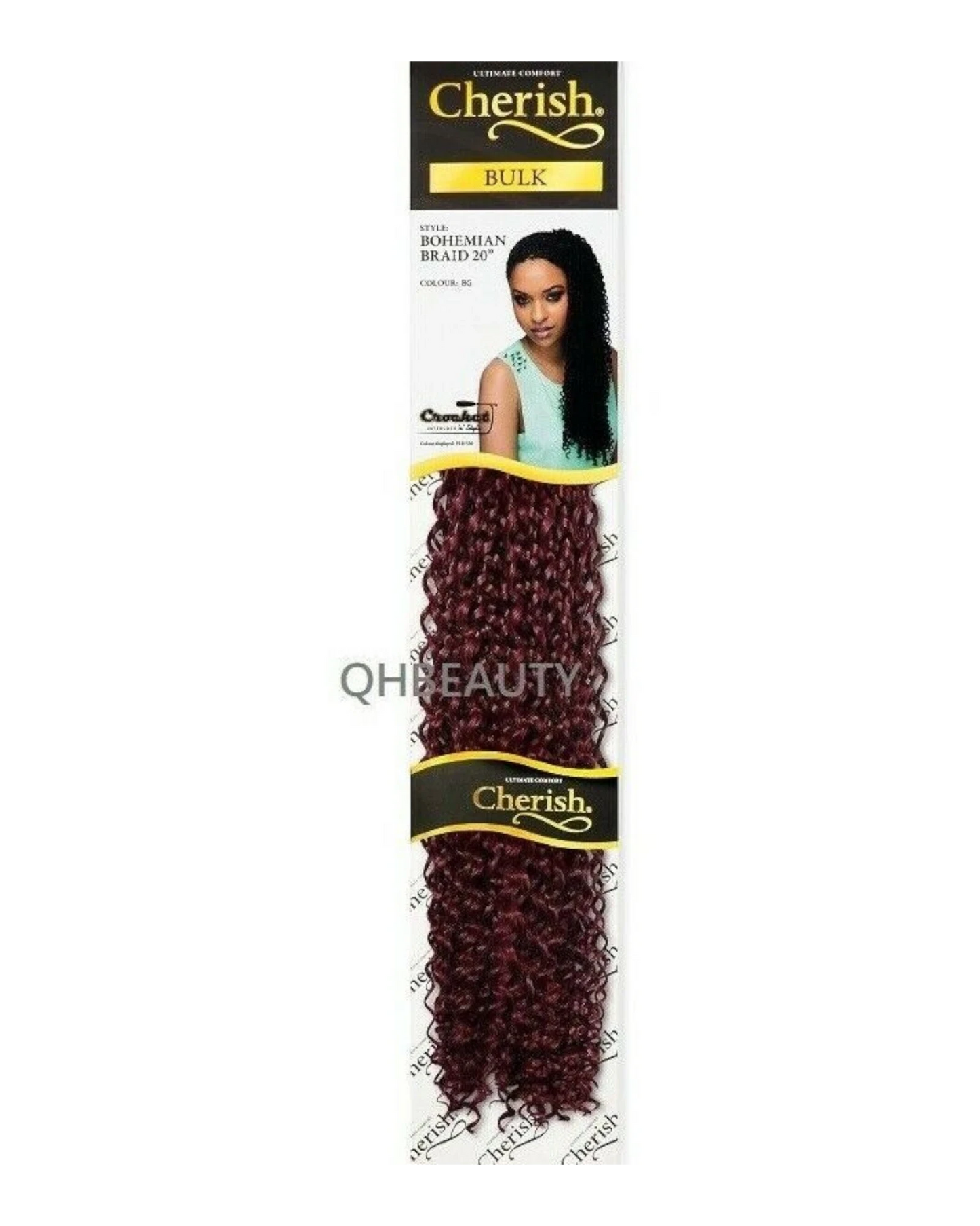 CHERISH SYNTHETIC CROCHET CURLY HAIR EXTENSION BRAID - BOHEMIAN BULK 20 INCH