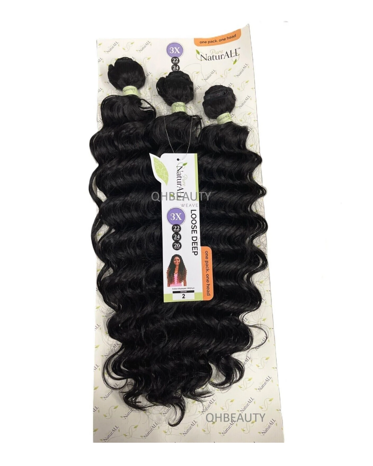 NaturALL SYNTHETIC CURLY HAIR EXTENSION 3 PCS WEAVE - LOOSE DEEP 22/24/26 INCHES