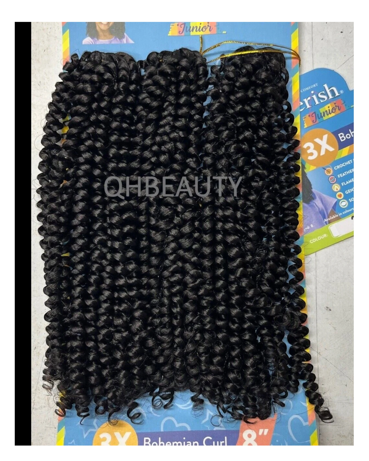 CHERISH SYNTHETIC JUNIOR KIDS CROCHET BRAID HAIR EXTENSION  BOHEMIAN CURL 8 INCH