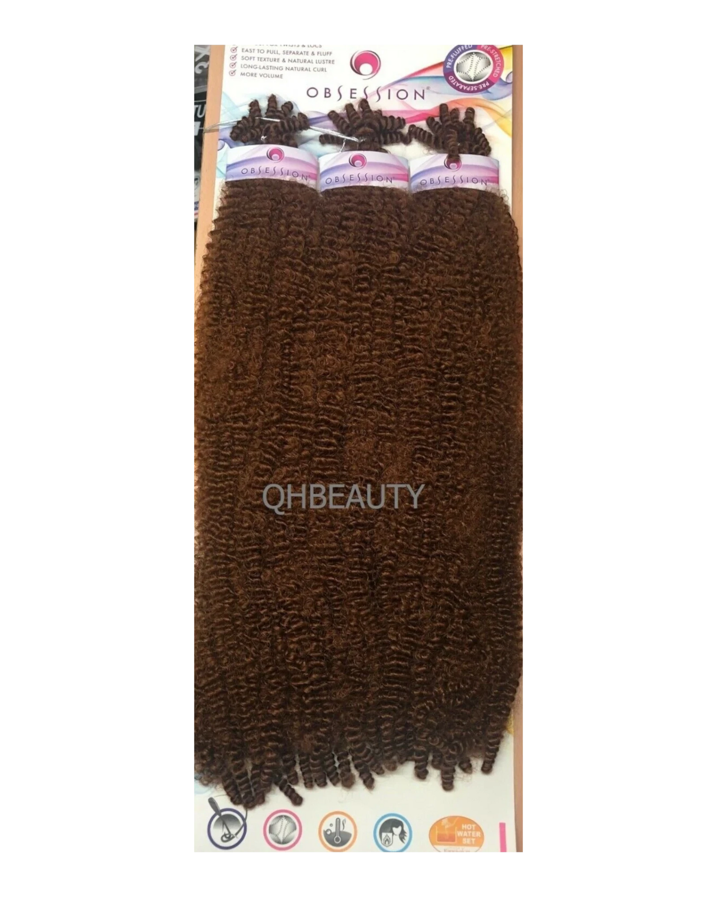 OBSESSION SYNTHETIC CROCHET SOFT BRAID 3X PRE-FLUFFED - POPPIN TWIST 16'' & 20"