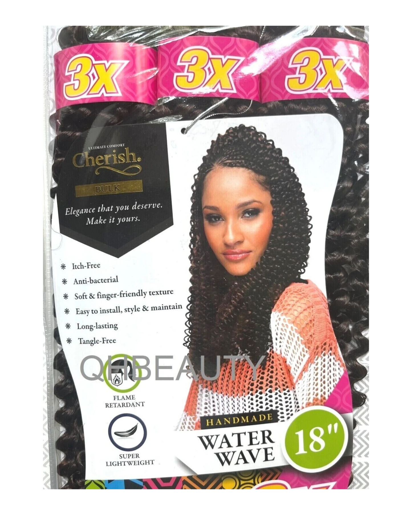 CHERISH SYNTHETIC CROCHET BRAID HAIR EXTENSION - 3 X WATER WAVE 14'' and 18''