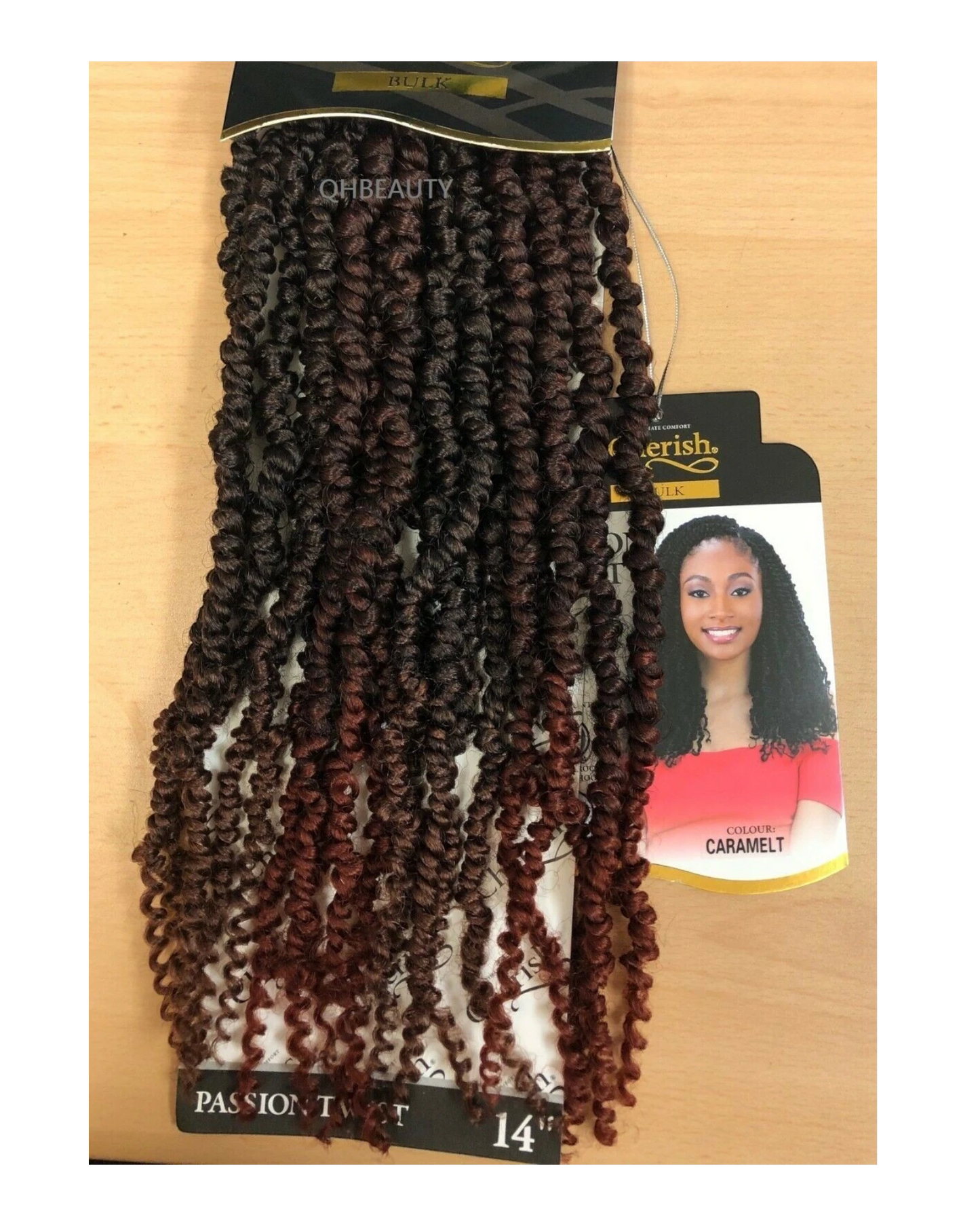 CHERISH SYNTHETIC PRE LOOPED BRAID CURLY HAIR EXTENSIONS - PASSION TWIST 14''