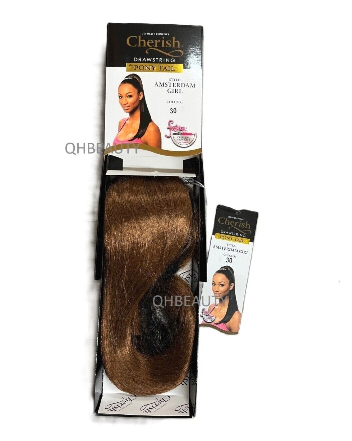 Cherish Synthetic Straight Drawstring Long Natural Ponytail - Amsterdam Girl