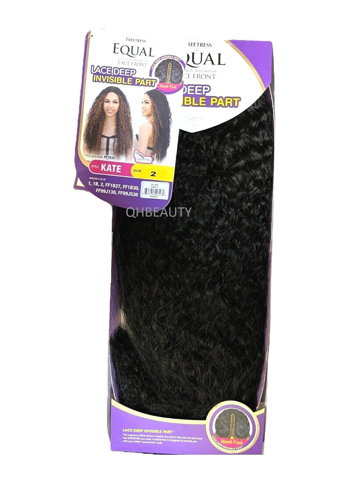 FREETRESS EQUAL SYNTHETIC INVISIBLE PART LACE FRONT LONG CURLY HAIR WIG - KATE