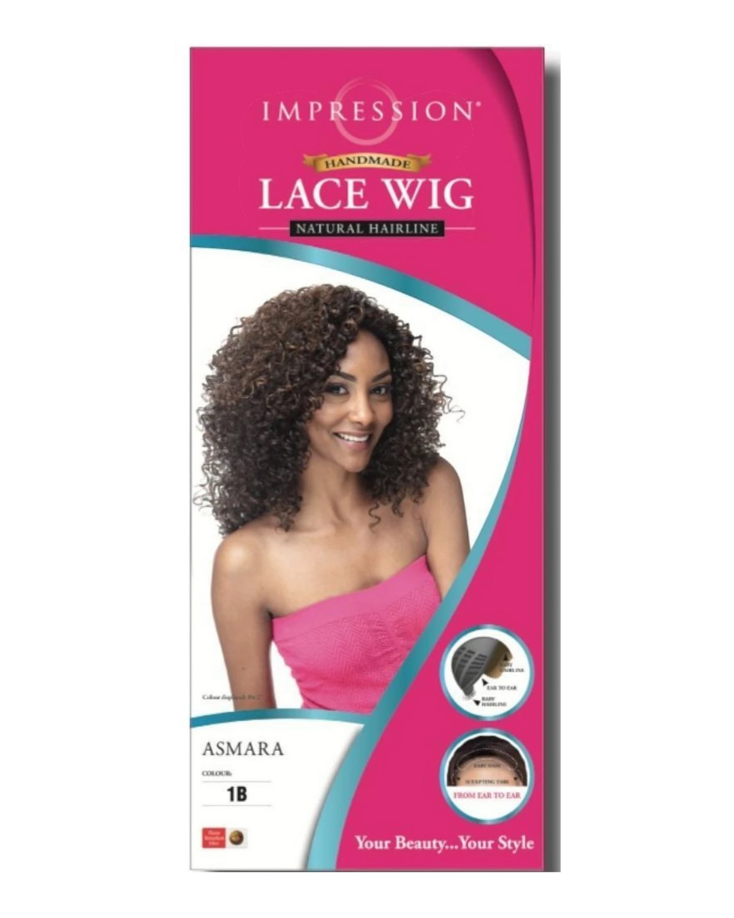 Impression Synthetic Natural Hairline Lace Front Curly Hair Wig - Asmara