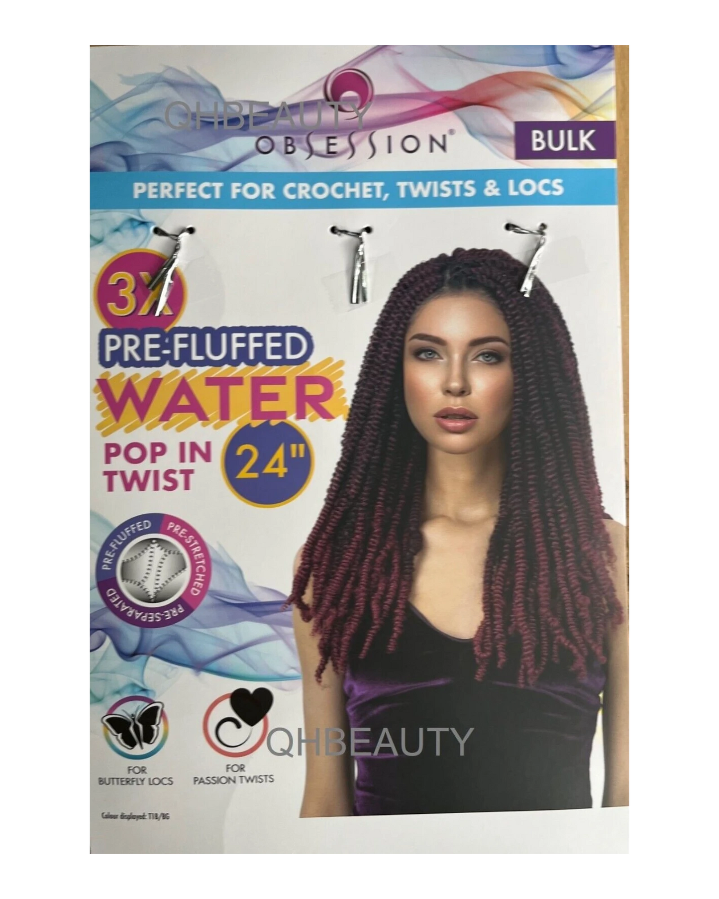 OBSESSION SYNTHETIC CROCHET BRAID 3X PRE-FLUFFED - WATER POPPIN TWIST 24 INCHES