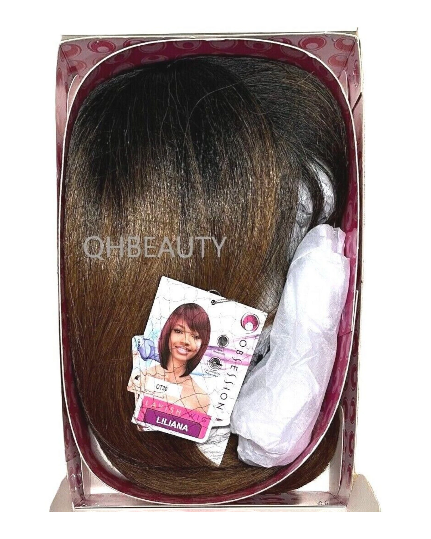 Obsession Synthetic Lavish Straight Bob Bangs 100% Hand Tied Hair Wig - LILIANA