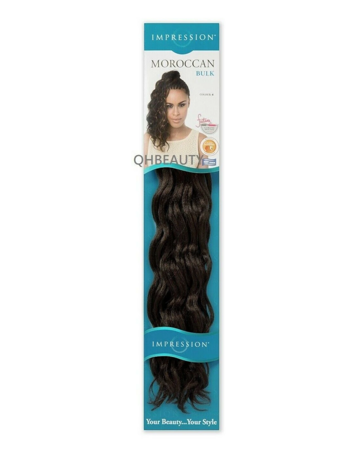 IMPRESSION SYNTHETIC CURLY CROCHET HAIR EXTENSION BRAIDS - MOROCCAN BULK 20 INCH