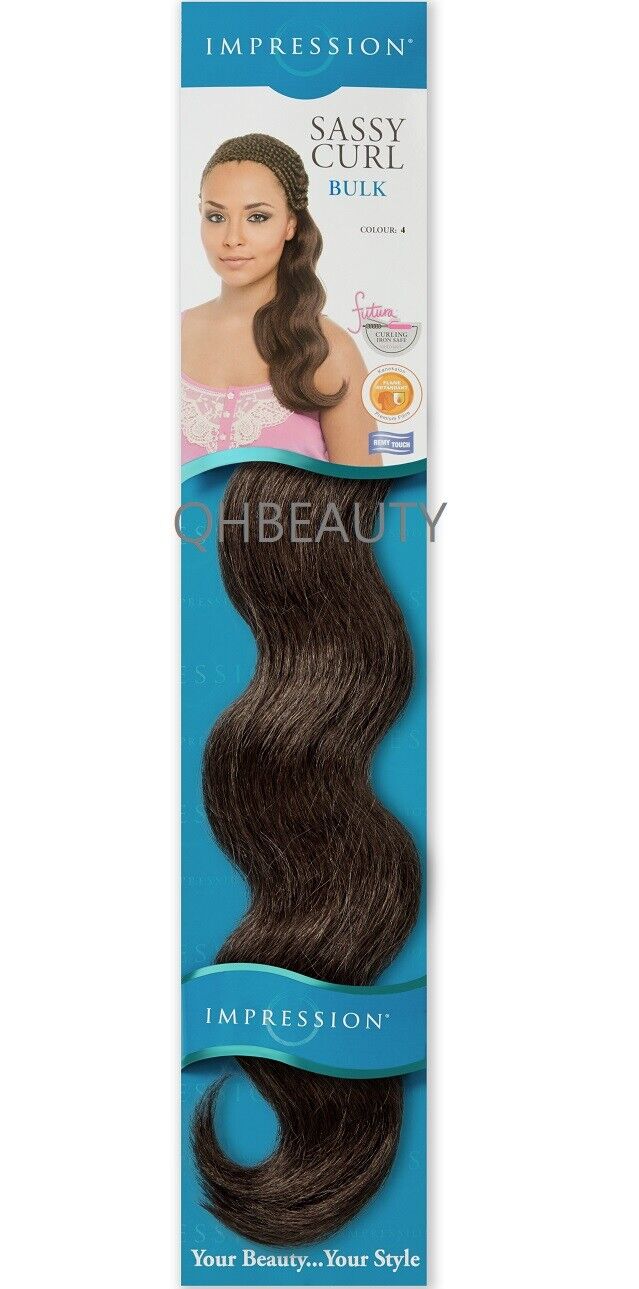 IMPRESSION SYNTHETIC HAIR EXTENSION BRAIDS SASSY CURL BULK 20" ( Freetress Copy)