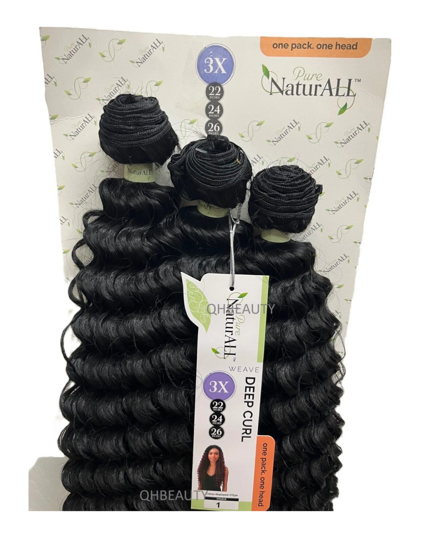 NaturALL SYNTHETIC CURLY HAIR EXTENSION 3 PCS WEAVE - DEEP CURL 22/24/26 INCHES