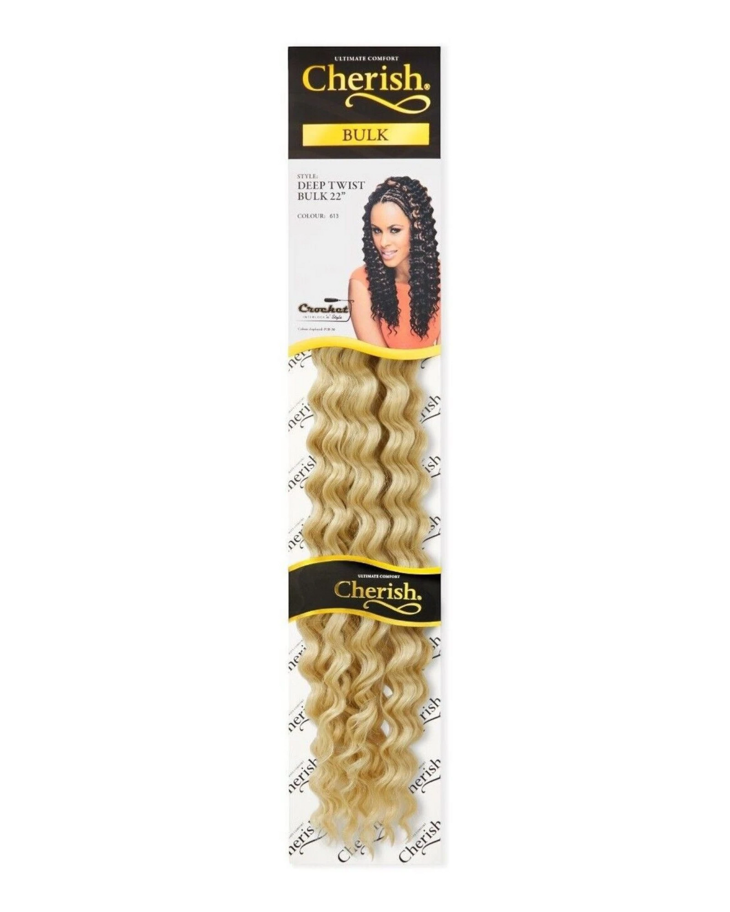 CHERISH SYNTHETIC BULK CROCHET CURLY HAIR EXTENSION BRAIDS - DEEP TWIST 22 INCH