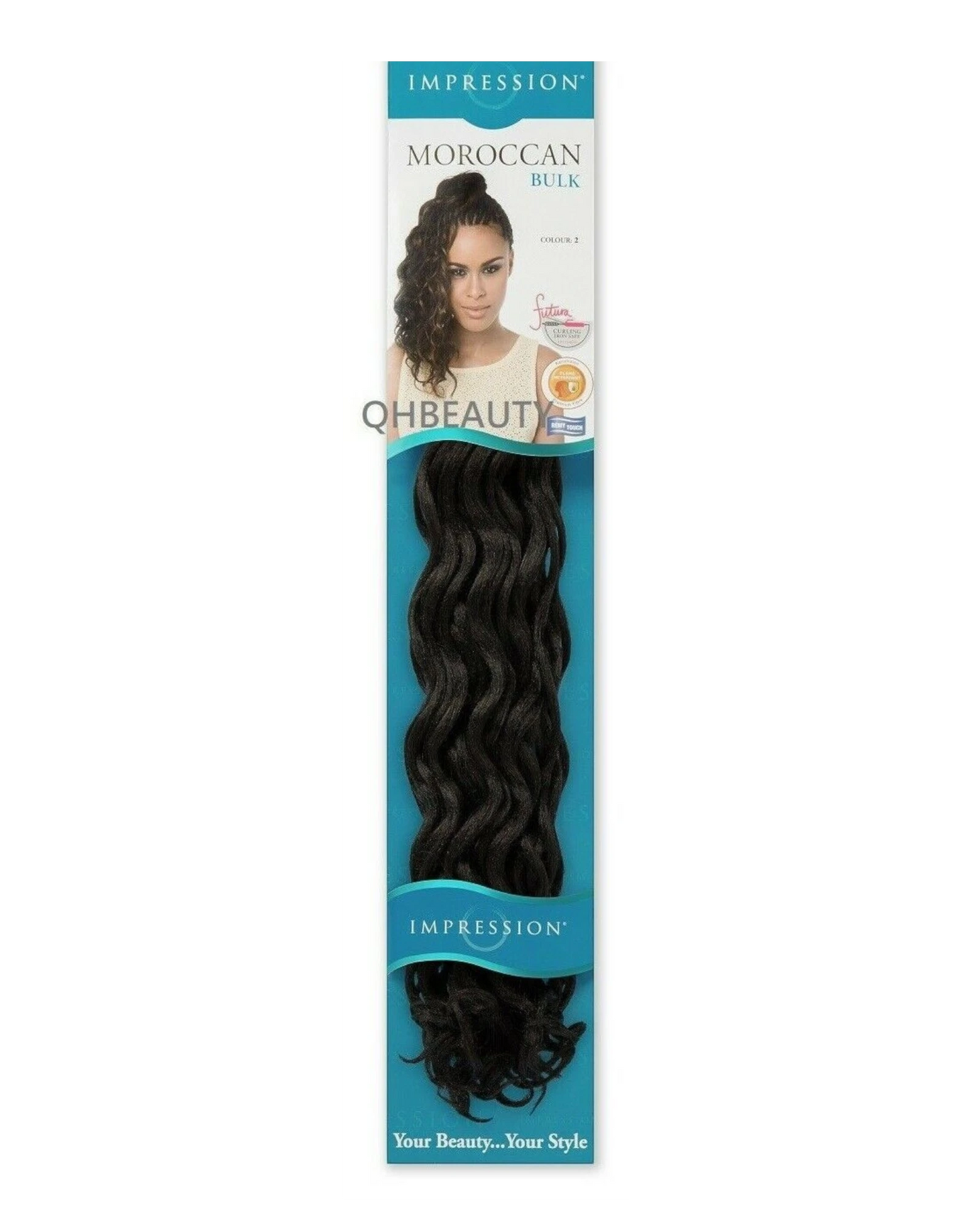 IMPRESSION SYNTHETIC CURLY CROCHET HAIR EXTENSION BRAIDS - MOROCCAN BULK 20 INCH