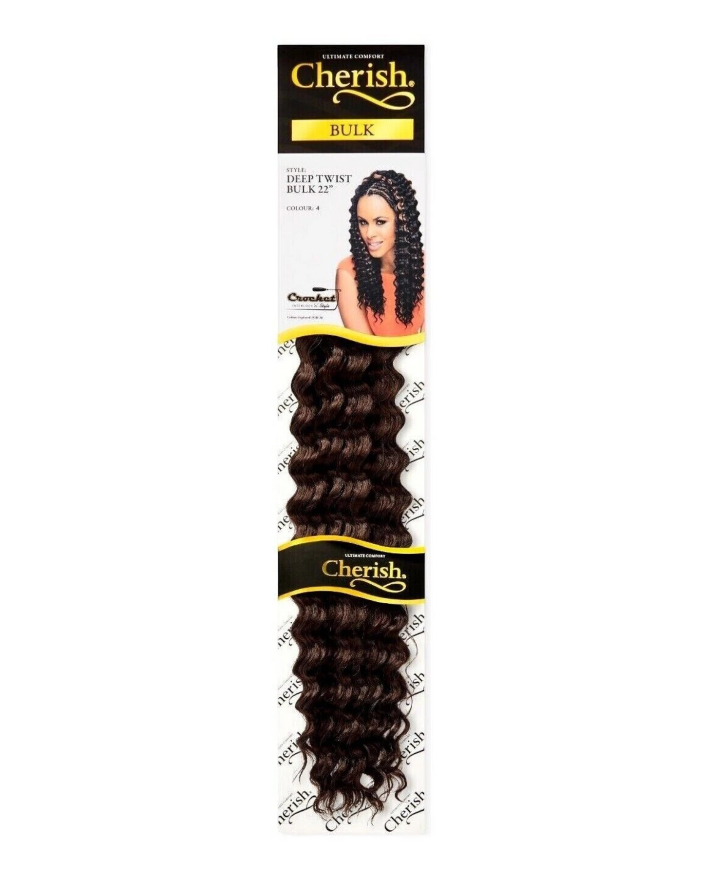 CHERISH SYNTHETIC BULK CROCHET CURLY HAIR EXTENSION BRAIDS - DEEP TWIST 22 INCH