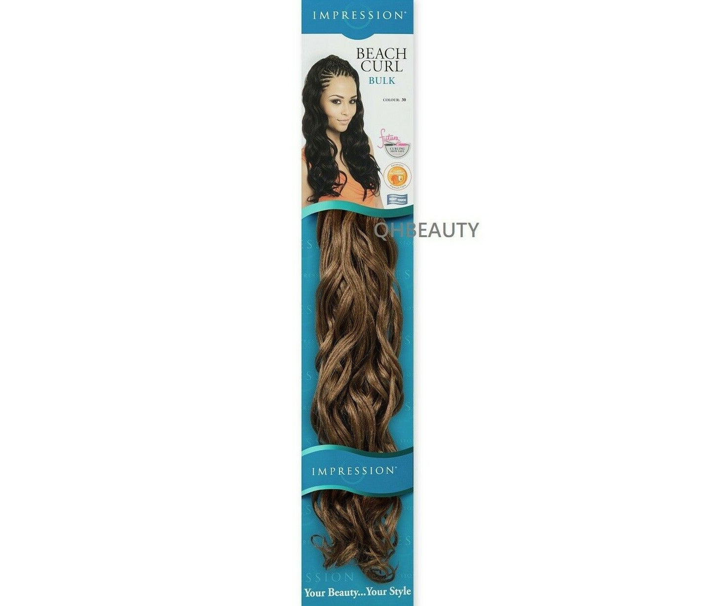 IMPRESSION SYNTHETIC HAIR EXTENSION CURLY CROCHET BRAID - BEACH CURL 22