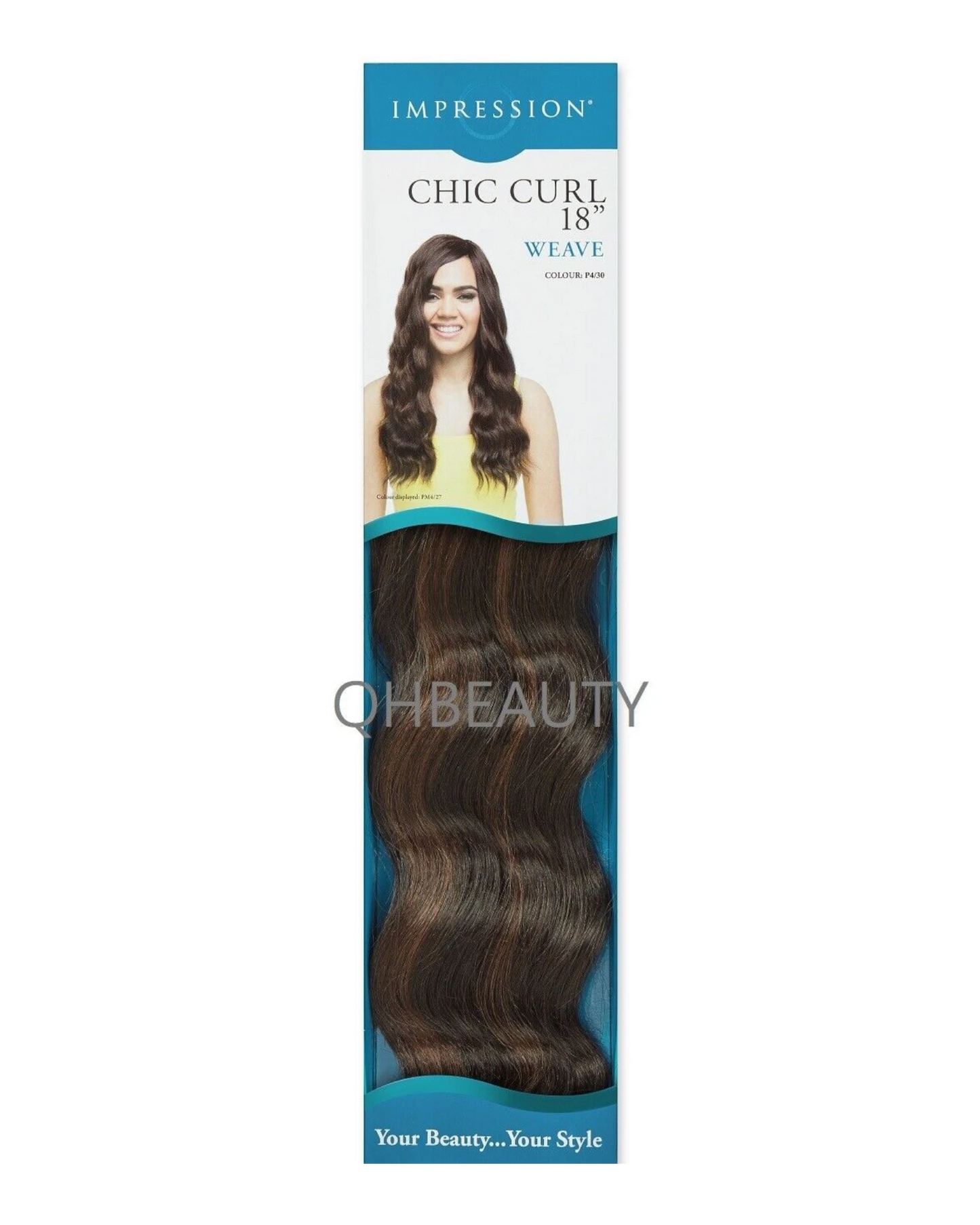 IMPRESSION SYNTHETIC BODY WAVE LONG HAIR EXTENSION WEAVE - CHIC CURL 18 INCH