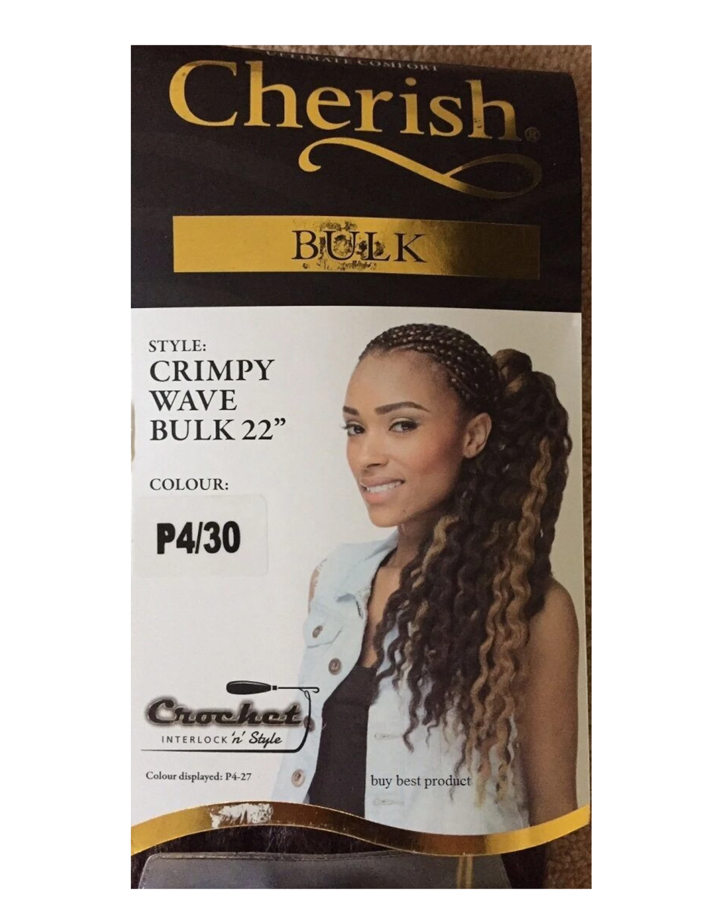 CHERISH SYNTHETIC CROCHET AFRO BULK HAIR EXTENSION BRAIDS - CRIMPY WAVE 22 INCH