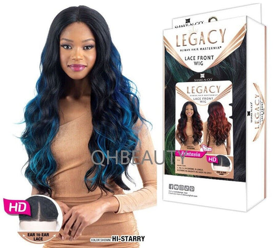 Shake N Go Legacy Human Hair Blend Hd Lace Front Curly Wig - FANTASIA