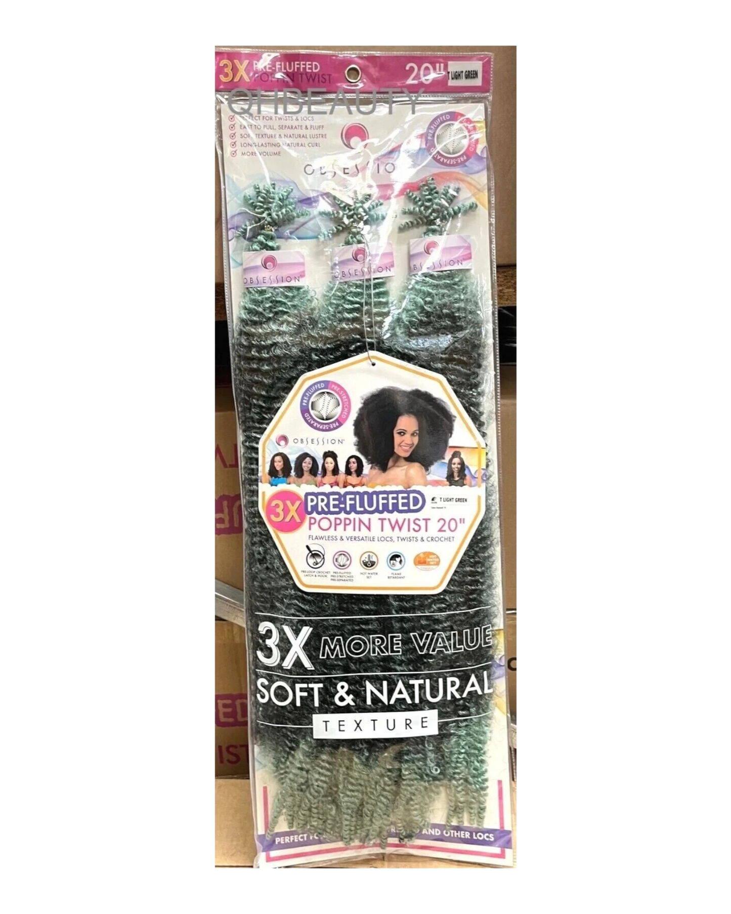 OBSESSION SYNTHETIC CROCHET SOFT BRAID 3X PRE-FLUFFED - POPPIN TWIST 16'' & 20"