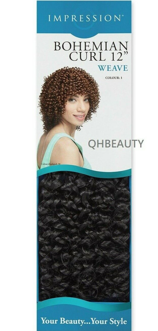 IMPRESSION SYNTHETIC SHORT CURLY HAIR EXTENSION WEAVE - BOHEMIAN CURL12 INCH