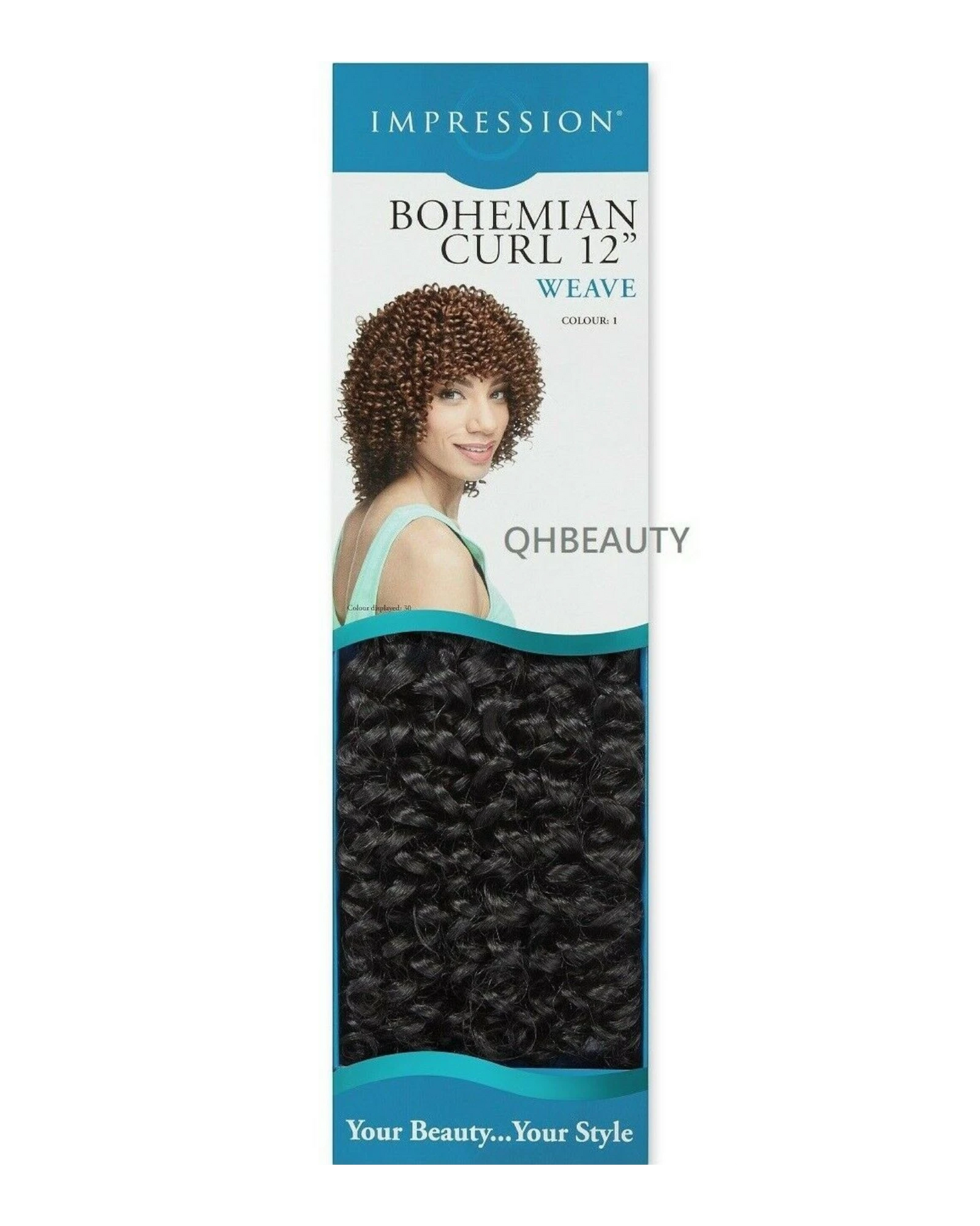 IMPRESSION SYNTHETIC SHORT CURLY HAIR EXTENSION WEAVE - BOHEMIAN CURL12 INCH