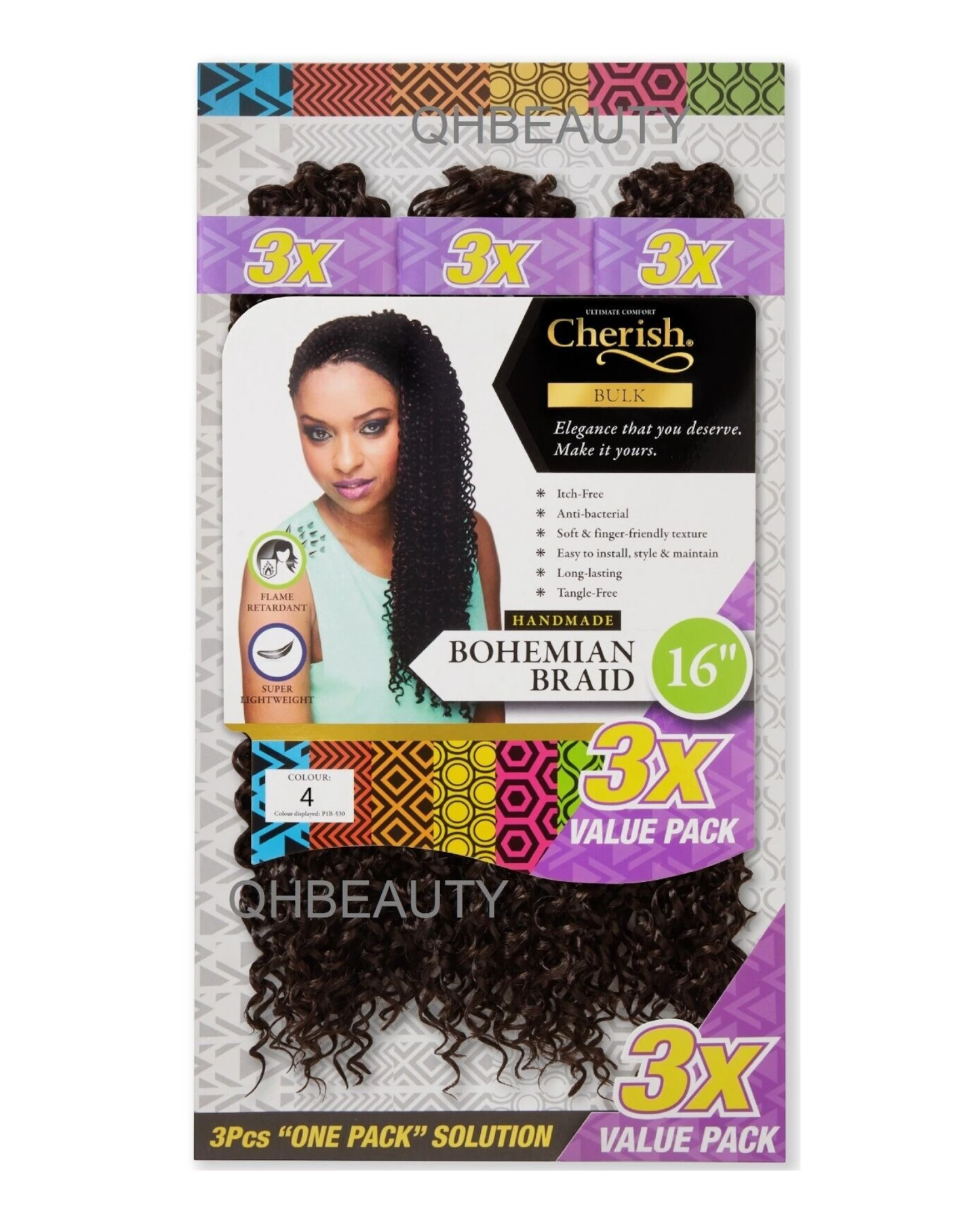 Cherish Synthetic Crochet Hair Extension Handmade  3 x BOHEMIAN BRAID 16 & 20 ''