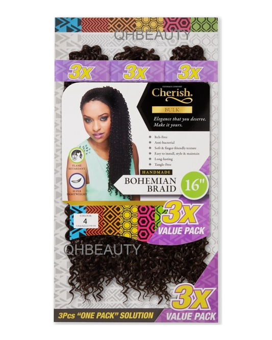Cherish Synthetic Crochet Hair Extension Handmade  3 x BOHEMIAN BRAID 16 & 20 ''