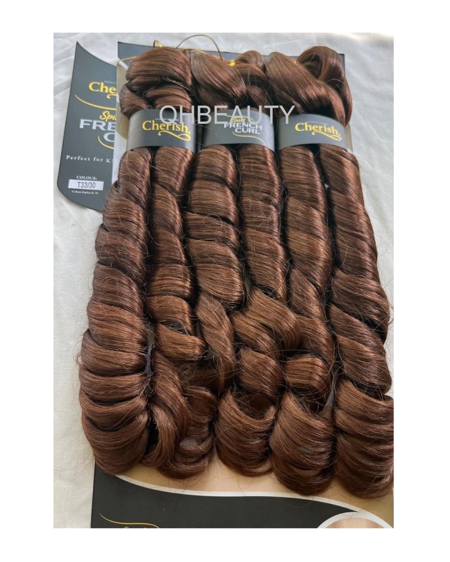 CHERISH SYNTHETIC HAIR EXTENSION BRAID - 3 x SPIRAL FRENCH CURL 22 & 28 INCHES
